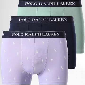 Polo Ralph Lauren - Pack de 3 boxers azul marino verde violeta claro