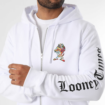 Looney Tunes - Sudadera Zippée Capucha Graffiti Taz Blanca