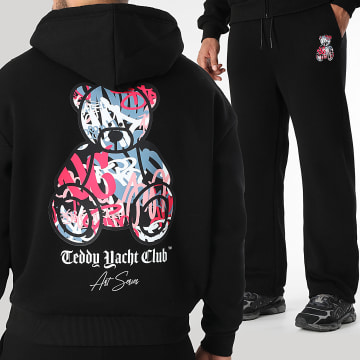 Teddy Yacht Club - Conjunto Sudadera con capucha de cremallera y Pantalón Jogging Art Series Rosa Negro