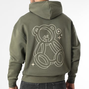 Teddy Yacht Club - Sweat Capuche Relaxed Action Vert Kaki Beige