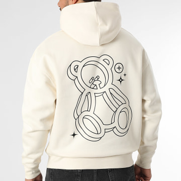 Teddy Yacht Club - Sweat Capuche Relaxed Action Beige Noir