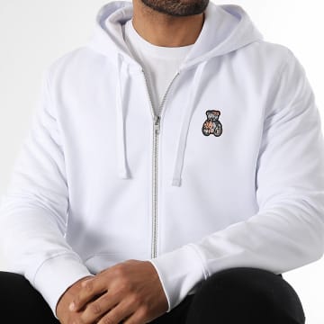 Teddy Yacht Club - Sweat Zippé Capuche Art Series Patch Orange Blanc