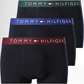 Tommy Hilfiger - Lot De 3 Boxers Trunk 3181 Bleu Marine Vert Foncé Bordeaux