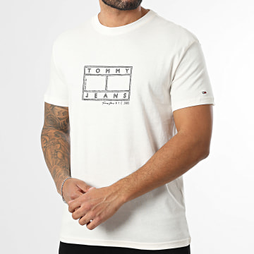Tommy Jeans - Tee Shirt Center Flag 2317 Beige Clair