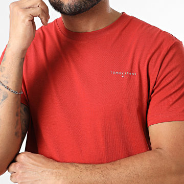Tommy Jeans - Tee Shirt Slim Linear Chest 1780 Rouge