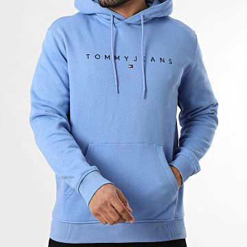 Tommy Jeans - Sweat Capuche Linear Logo 0746 Bleu