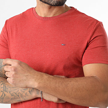 Tommy Jeans - Tee Shirt Slim Jaspe 0363 Rouge Chiné