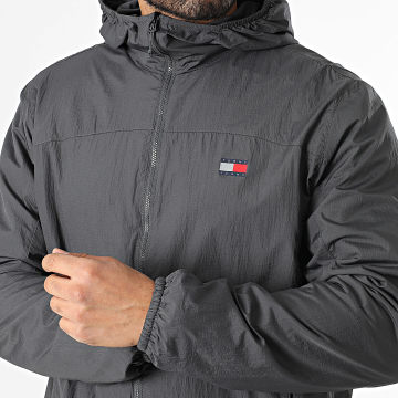 Tommy Jeans - Veste Capuche Zippée Fleece Chicago 2291 Gris Anthracite