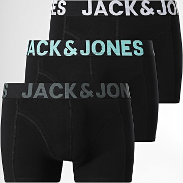 Jack And Jones - Lot De 3 Boxers Elias Noir Bleu Clair Blanc Gris