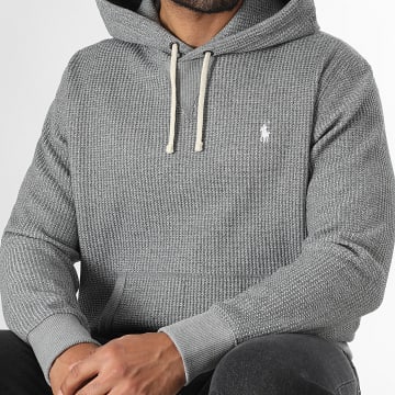 Polo Ralph Lauren - Sudadera con Capucha Waffle Original Player Gris Jaspeado