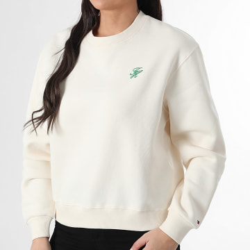 Tommy Hilfiger - Sweat Crewneck Femme Script 8430 Beige Clair