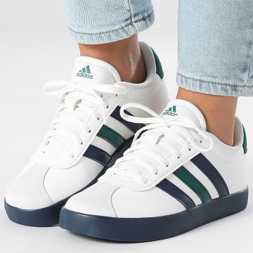 Adidas Performance - Zapatillas Mujer VL Court 3.0 K IH3944 Blanco Base Azul Marino Verde Corte