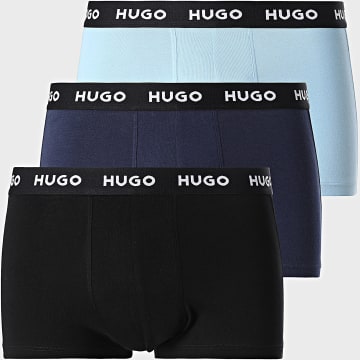 HUGO - Lot De 3 Boxers 50532611 Noir Bleu Marine Bleu Clair