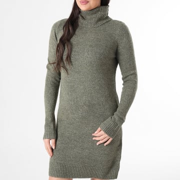 Only - Dress Sweater Woman Roll Neck Elanor Khaki Green