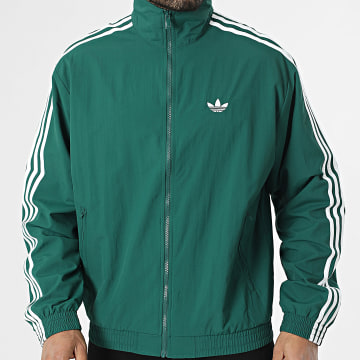 Adidas Originals - Veste Zippée A Bandes Firebird KC8018 Vert Blanc