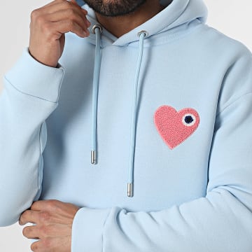ADJ - Sweat Capuche Coeur Chic 118 Bleu Clair Rose