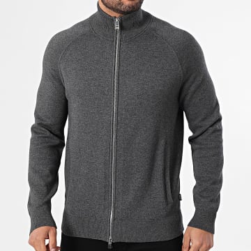 BOSS - Chaleco con cremallera Idino 50543150 Gris Antracita Marled