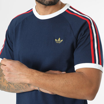 Adidas Originals - Tee Shirt A Bandes KC8636 Bleu Marine Rouge Blanc Doré