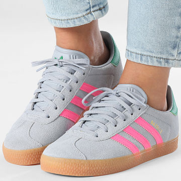 Adidas Originals - Baskets Femme Gazelle J IH6467 Halo Silver Lucid Pink Green