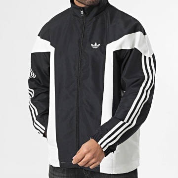 Adidas Originals - Coupe-Vent Zippé A Bandes JZ6965 Noir Beige Clair