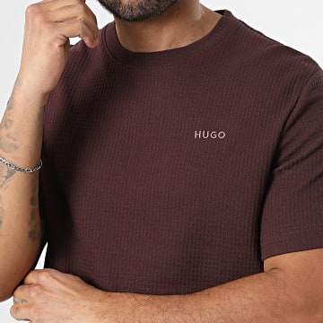 HUGO - Tee Shirt Texturé Austin 50532011 Marron