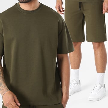 LBO - Completo T-Shirt E Pantaloncino da jogging Large 0033 Verde Kaki