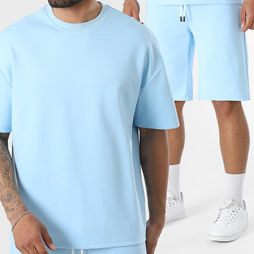 LBO - Completo T-Shirt E Pantaloncino da jogging Large 0034 Azzurro Chiaro