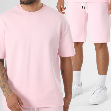LBO - Completo T-Shirt E Pantaloncino Da Jogging Larga 0035 Rosa