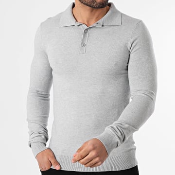 Paname Brothers - Jersey Cuello Botonado 07 Gris Melange
