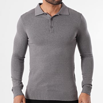 Paname Brothers - Jersey Cuello Botonado 07 Gris Antracita