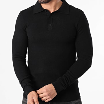 Paname Brothers - Pullover mit Knopfausschnitt 07 Schwarz