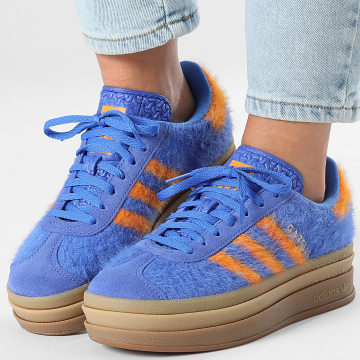 Adidas Originals - Zapatillas Mujer Gazelle Bold W JS3906 Hi-Res Blue Bright Orange Gold Metallic