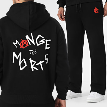 Seth Gueko - Conjunto Sudadera Con Capucha Y Pantalón Chándal Barlou Scribble Back Negro Blanco