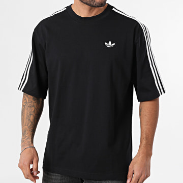Adidas Originals - Tee Shirt A Bandes Oversize Large 3 Stripes KD4095 Noir Blanc