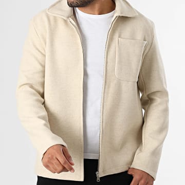 Frilivin - Chaqueta con Cremallera 258 Beige Jaspeado
