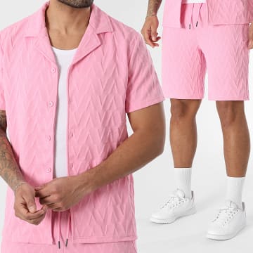 LBO - Ensemble Chemise Manches Courtes Et Short Jogging 0367 Rose