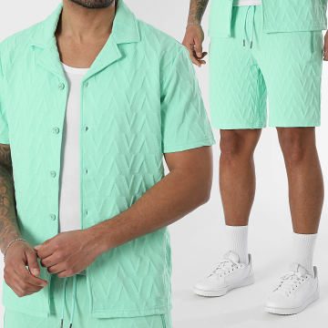 LBO - Ensemble Chemise Manches Courtes Et Short Jogging 0368 Vert Pastel