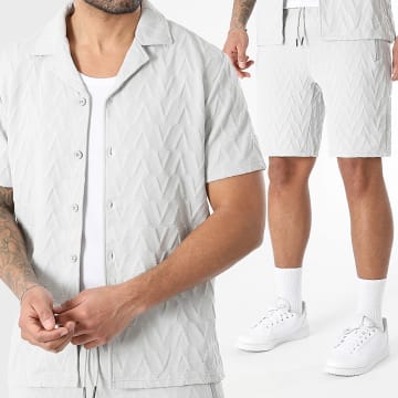 LBO - Ensemble Chemise Manches Courtes Et Short Jogging 0378 Gris Clair