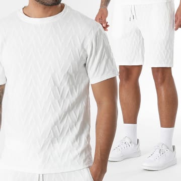 LBO - Ensemble Tee Shirt Et Short Jogging 0380 Blanc
