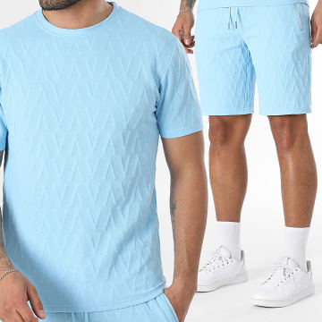 LBO - Ensemble Tee Shirt Et Short Jogging 0384 Bleu Clair