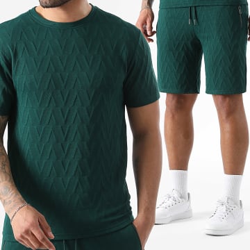 LBO - Ensemble Tee Shirt Et Short Jogging 0387 Vert Bouteille