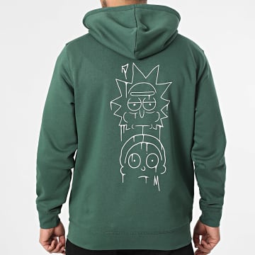 Rick Et Morty - Kapuzenpullover Mit Reißverschluss Graff Grün Weiß