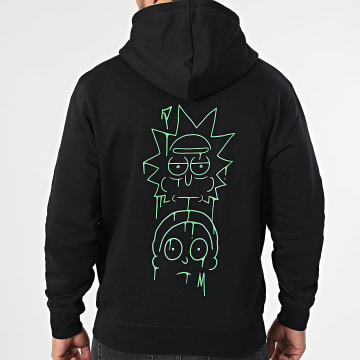 Rick Et Morty - Sudadera con cremallera y capucha Graff Negro Verde