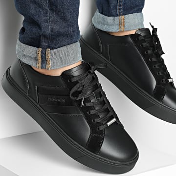 Calvin Klein - Sneakers Classic Cupsole Laceup Tape Leather 2 1448 Drievoudig Zwart