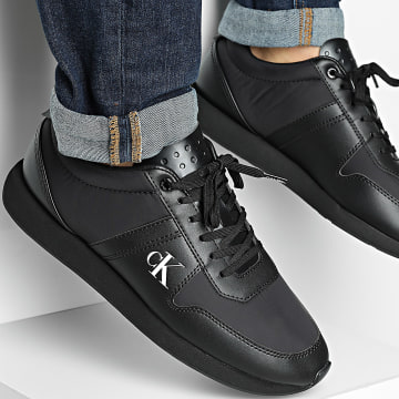 Calvin Klein - Sneakers Retro Run Lace Mix Emb Tongue 1400 Drievoudig Zwart