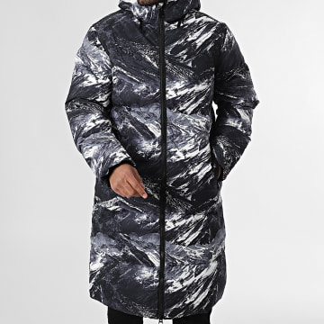 Frilivin - Plumífero largo 820 Negro Gris Blanco