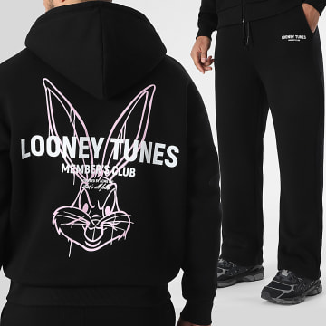 Looney Tunes - Ensemble Sweat Zippé Capuche et Pantalon Jogging Bugs Bunny Noir Rose
