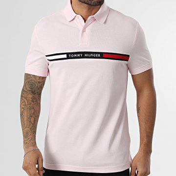 Tommy Hilfiger - Polo Manches Courtes Hilfiger Chest Insert 8130 Rose