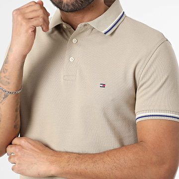 Tommy Hilfiger - Polo Manches Courtes Slim Seasonal 9993 Beige