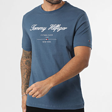 Tommy Hilfiger - Tee Shirt Script Logo 3691 Bleu Marine